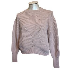 Aritzia Wilfred Serment 100% Merino Wool Crop Crewneck Sweater dusty rose Small